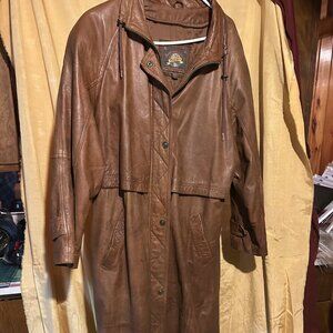 vintage Adventure Bound  Leather by Wilson Leather long duster trench coat brown